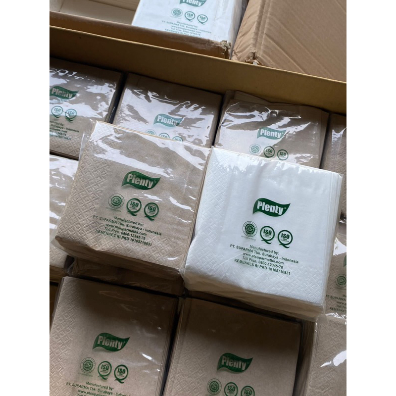 Tissue coctail napkin brown / tissue warna coklat/  plenty