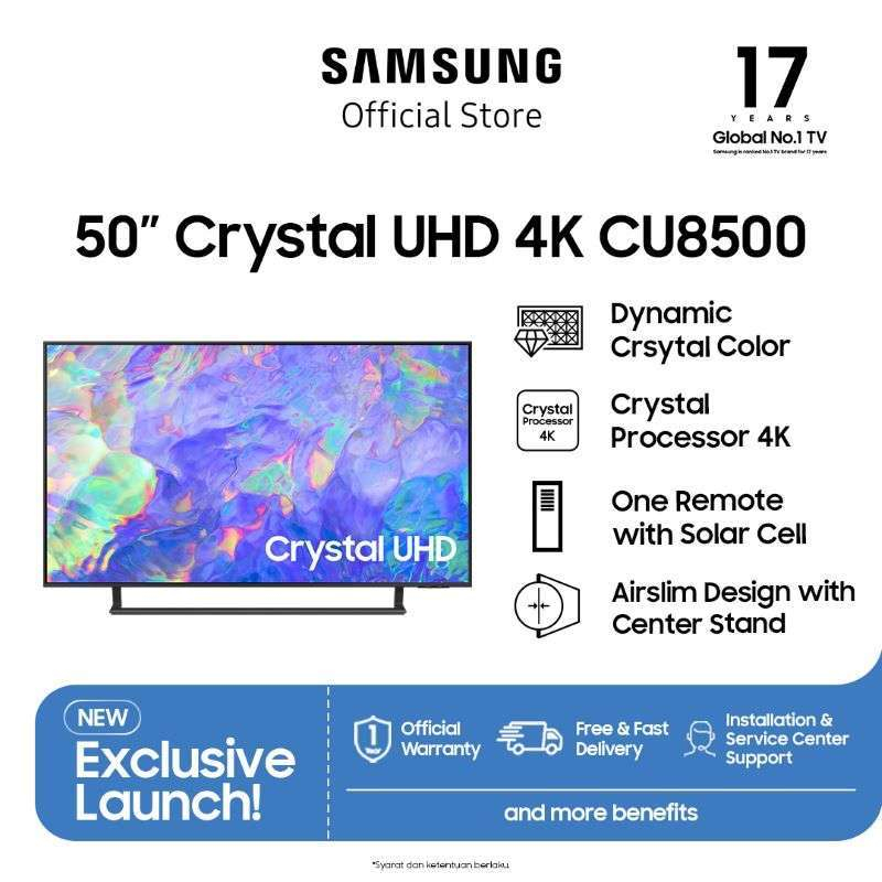 SAMSUNG 50CU8500 CRYSTAL UHD 4K UHD SMART TV 50 Inch