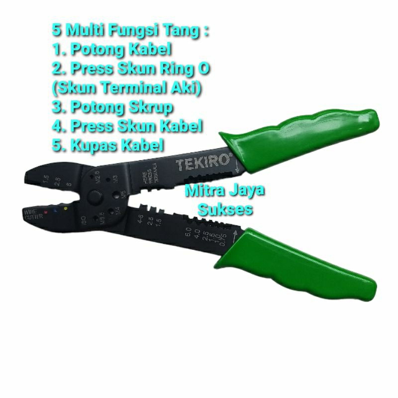 Tang Crimping Skun Kupas Jepit Skun Kabel Potong Kabel 9 in Tekiro