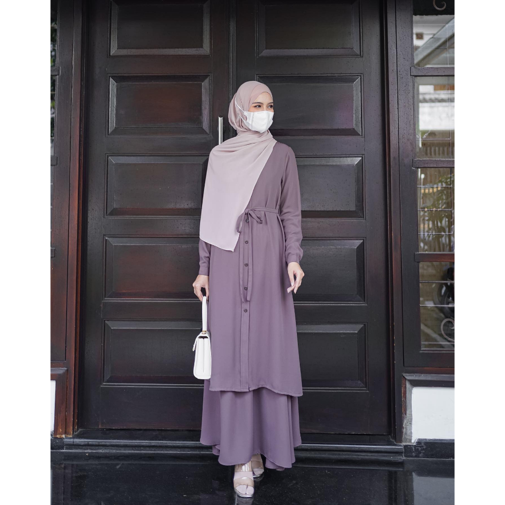 Elmiza - Arumi Set 2 in 1 Tunik Rok Bahan Premium Wollycrepe Set Muslim Wanita Terbaru