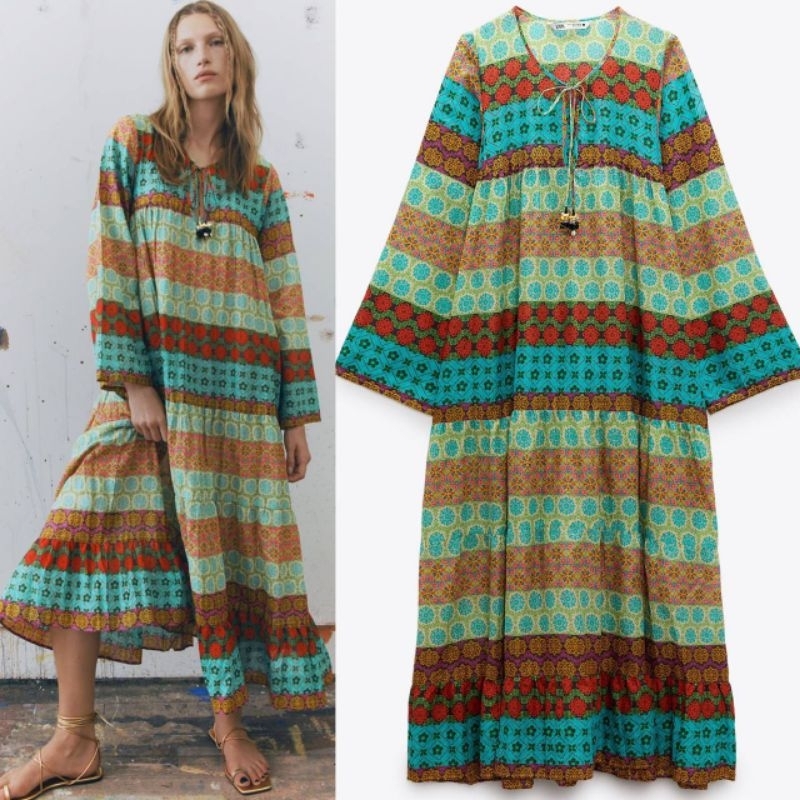 Zaara ethnic printed maxy dress