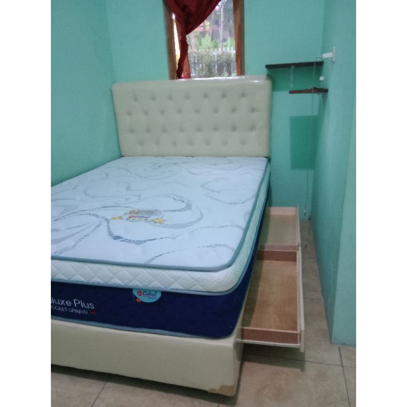 Satu Set Divan Minimalis Laci Plus Kasur Springbed Central Deluxe Pocket
