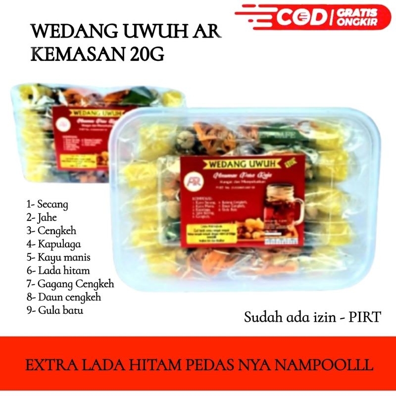 

Grosir wedang uwuh ar 1pak isi 10pcs, kemasan 20gr