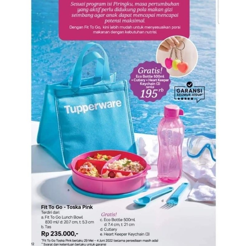 Fit go lunch tempat bekal makan Tupperware original