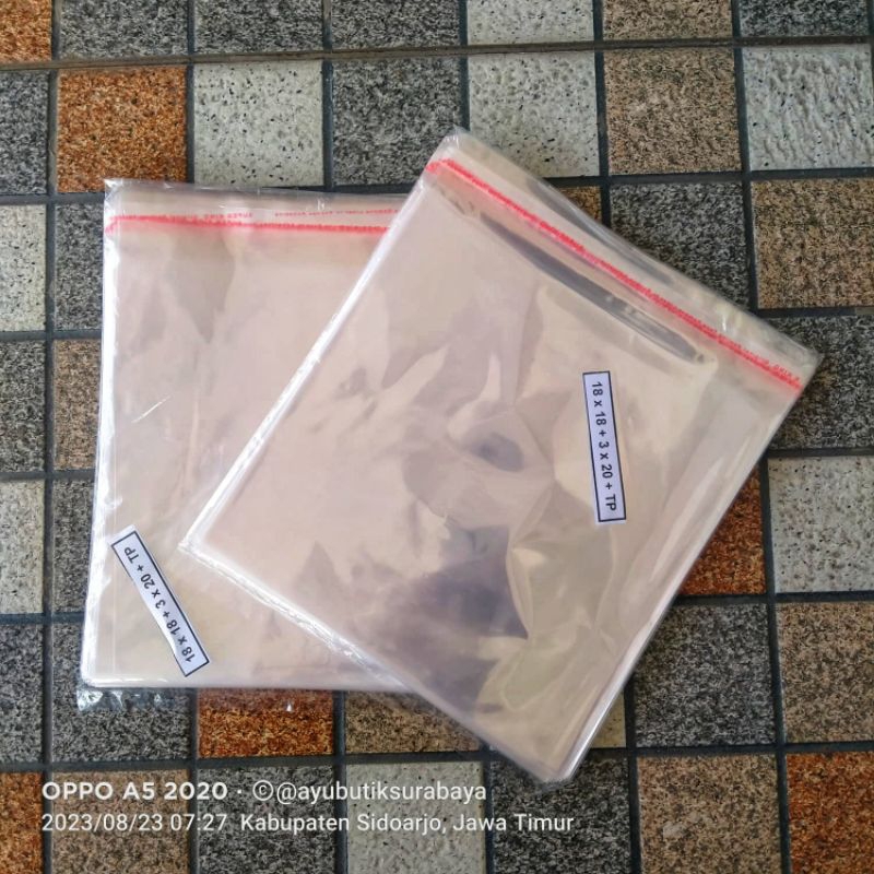 Plastik OPP ukuran 18 x 18 / OPP sovenir / OPP kue / OPP seal / OPP bening