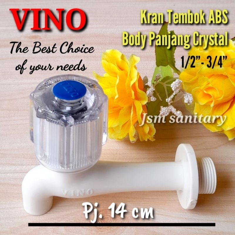 VINO Kran Tembok Panjang ABS 1/2" & 3/4"