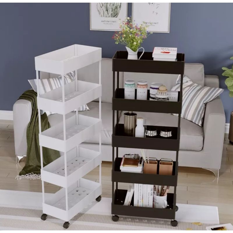 Rak Troli Plastik Serbaguna Rak Dapur 4 Susun