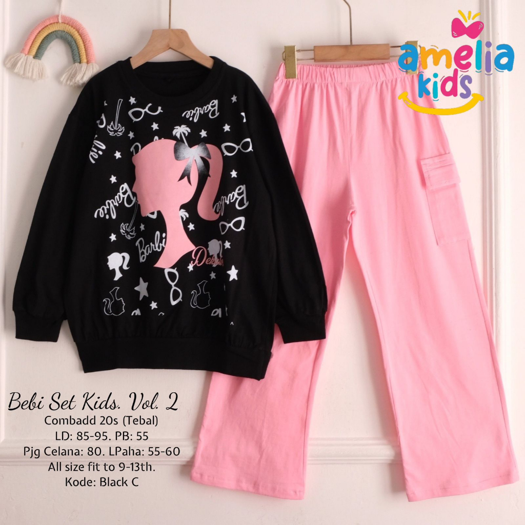 BEBI SET VOL.2 ORIGINAL BY AMELIA KIDS SETELAN BAJU ANAK PEREMPUAN KAOS DAN CELANA KULOT SETCEL ANAK