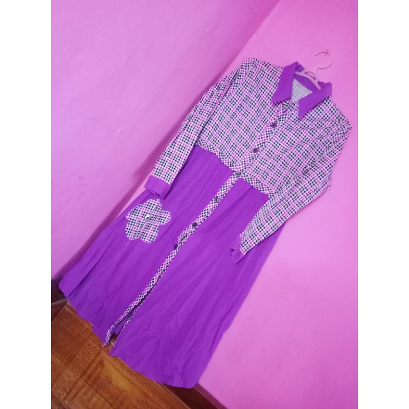 FREE HIJAB PL TUNIK REMAJA - TUNIK MOTIF KOTAK-KOTAK - TUNIK WANITA - TUNIK VIRAL