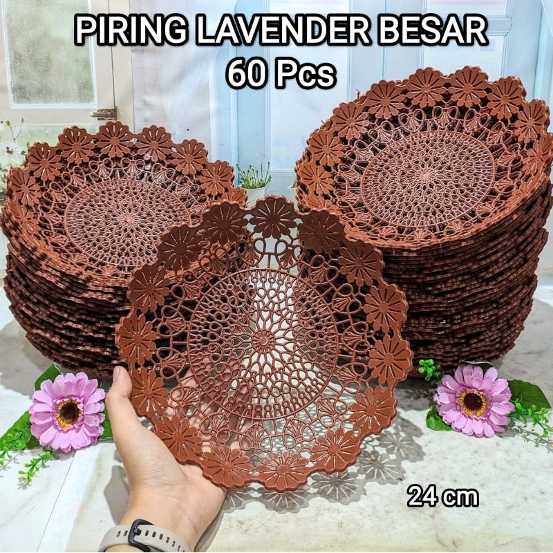 PIRING ROTAN PLASTIK LAVENDER PAKET 1 (60 PCS) COCOK BUAT JUALAN GEPREK, NASI KUNING, UDUK