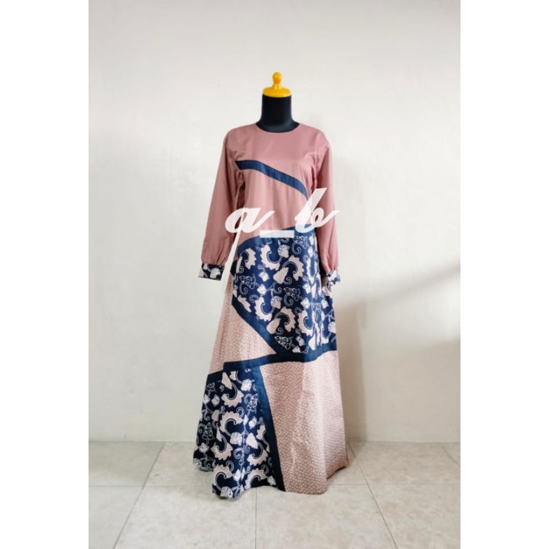 Patchwork Tania-Gamis Abaya Dress Batik Custom Size Custom Made Preorder Katun Toyobo Tenun Jumputan