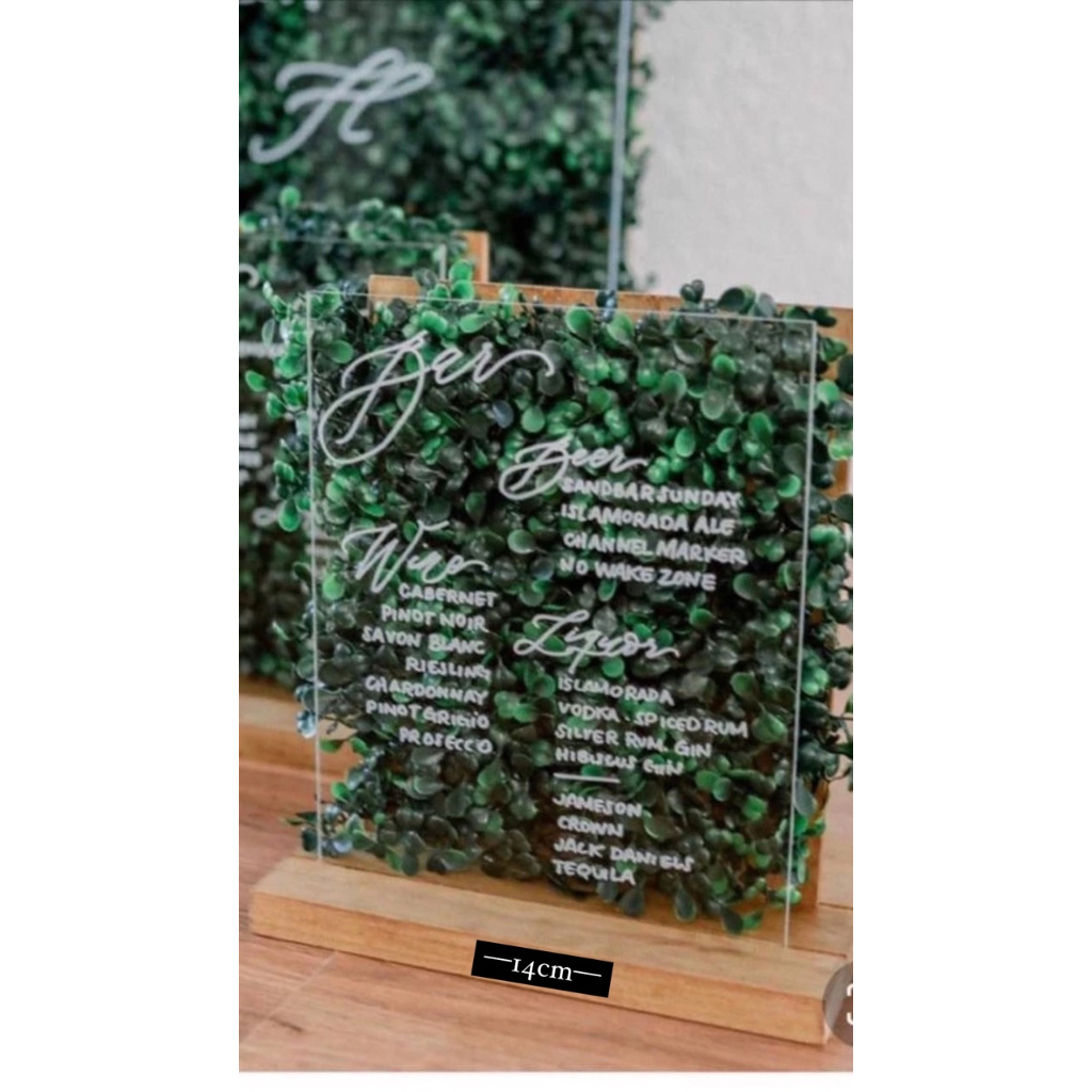 Tatakan Akrilik Custom Hiasan Meja Daftar Menu