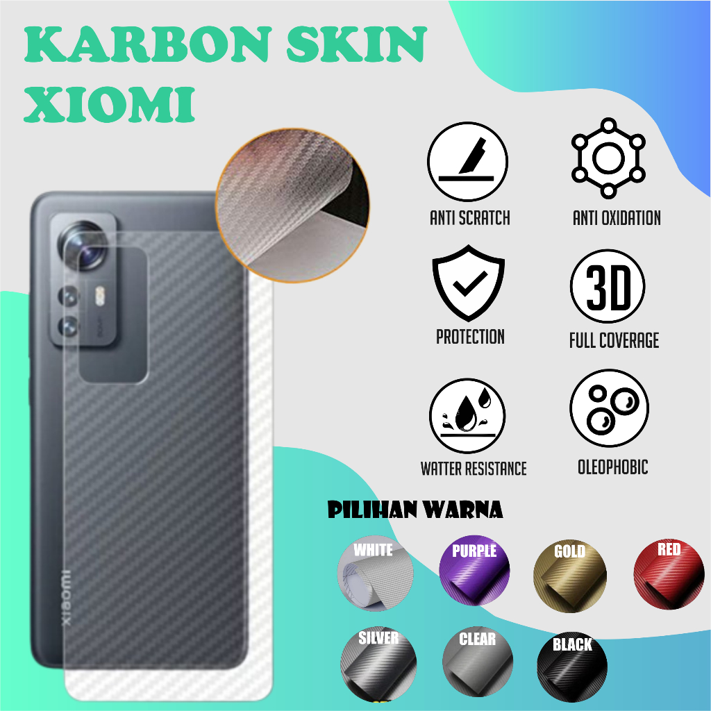 [GARSKIN] Karbon Skin Xiaomi Pelindung Serat Bergaris-garis S2 2s 3s / Redmi 3X 4A 4X 5 5 Plus 5A 6 