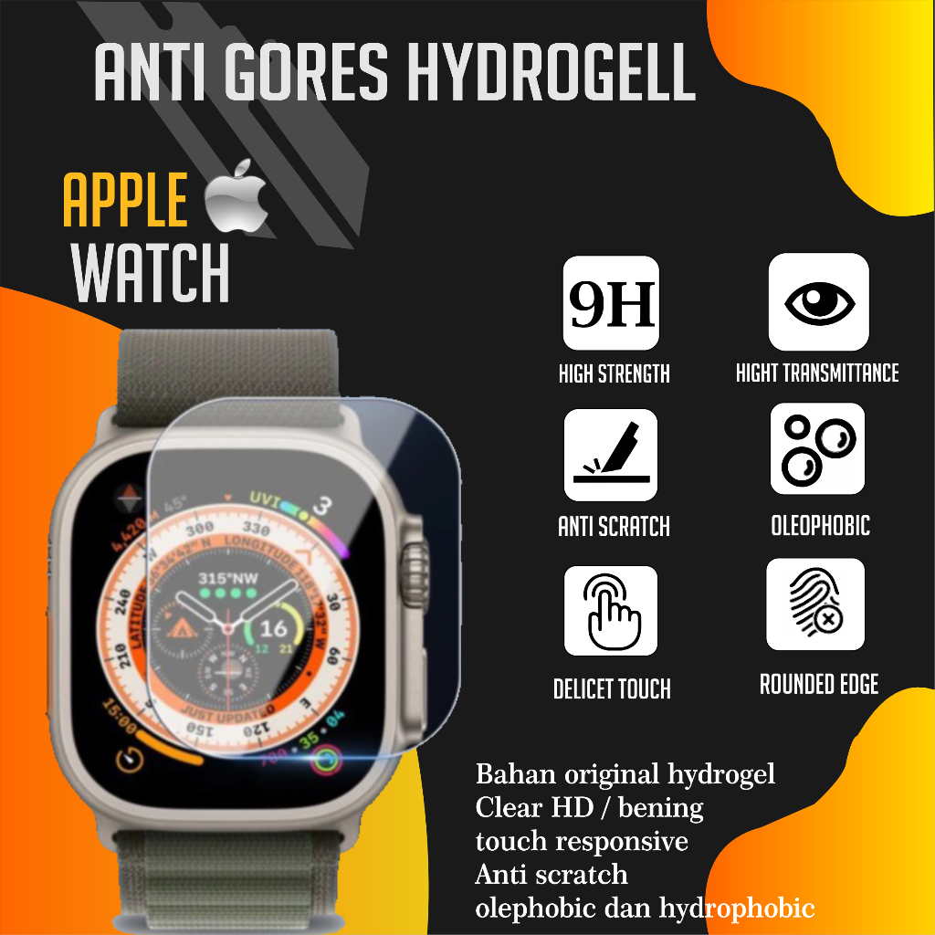 [ANTIGORES] Jam Tangan Ap-ple Watch Hydrogel SmartWatch ap-ple ultra 8 7 6 3 SE SE2