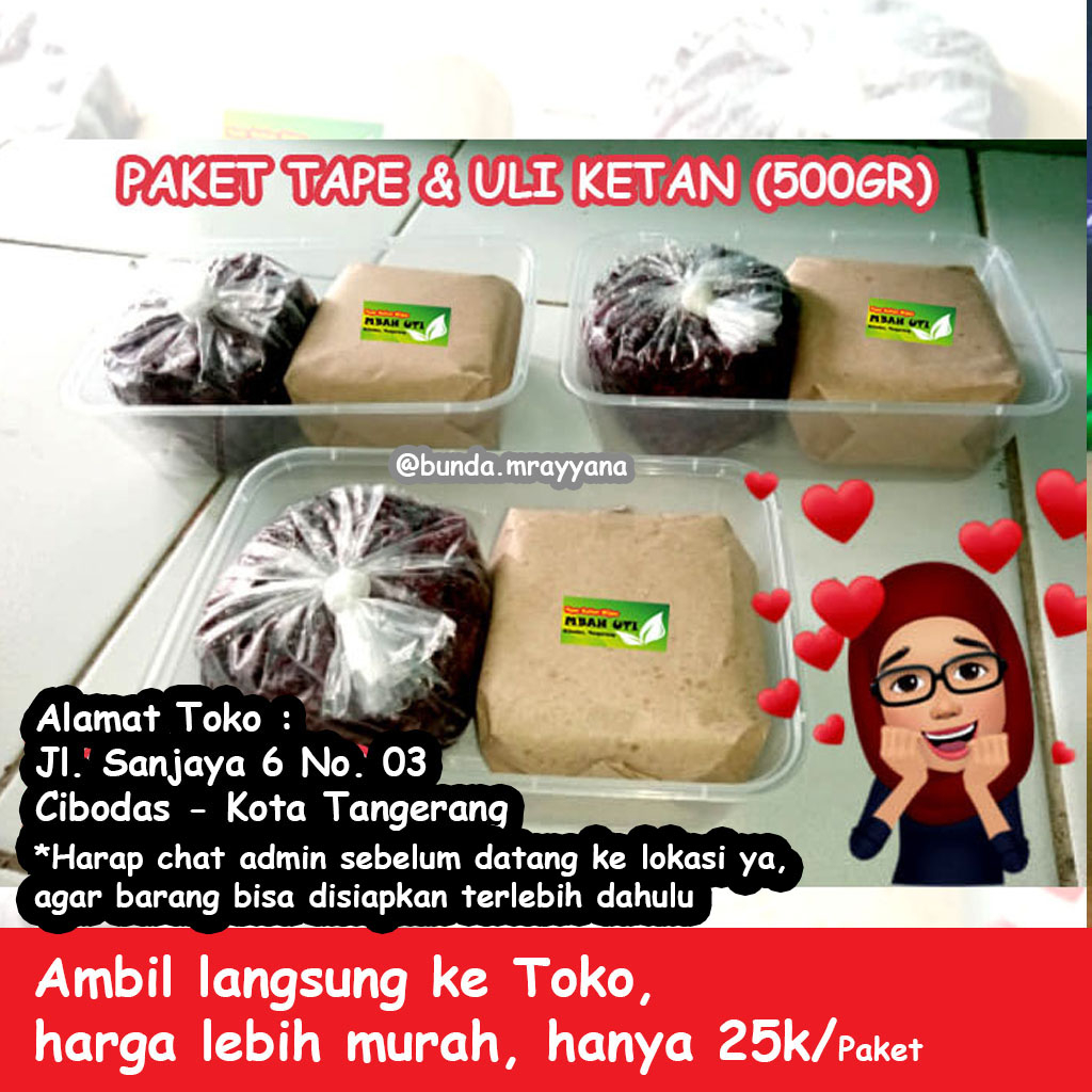 

PAKET TAPE DAN ULI KETAN MBAH UTI 500gr (sticky rice tape tapai uli ketan)