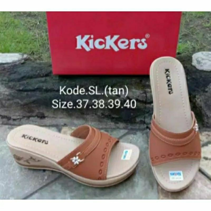 SANDAL WEDGES WANITA SENDAL SELOP KICKERS