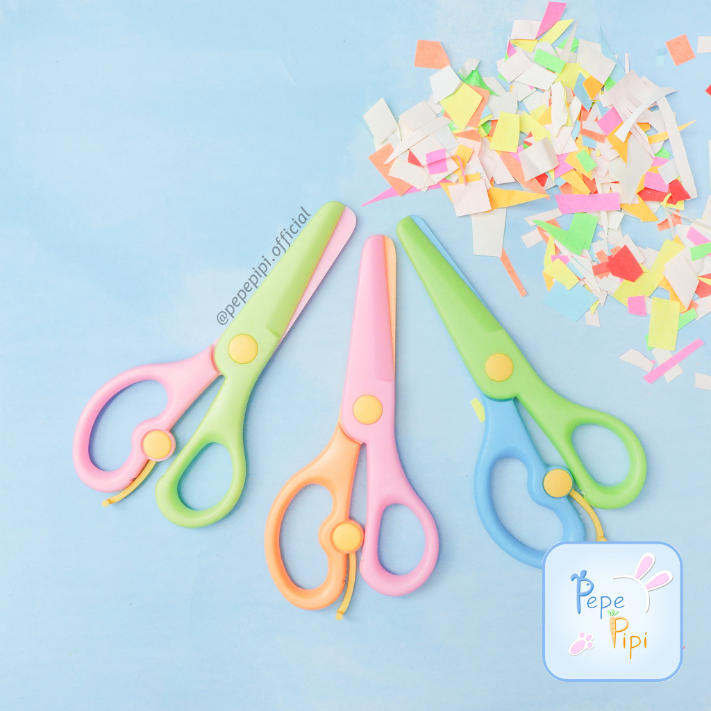 

Gunting Balita Kids Tin Hao Full Plastik 2 Warna Gunting kertas Safety Scissors Gunting plastik anak Unik Pemotong Kertas