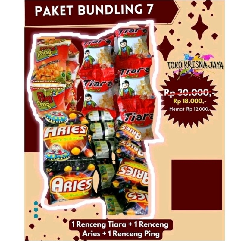 

PAKET BUNDLING 7 SNACK JADUL ARIES | PING | TIARA