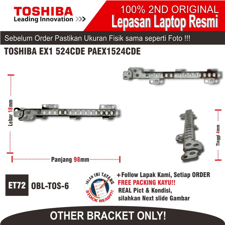 ET72  BKL-TOS-1 Internal Bracket Kabel Management Tempat Kabel Optical Drive Bezel Mounting TOSHIBA 