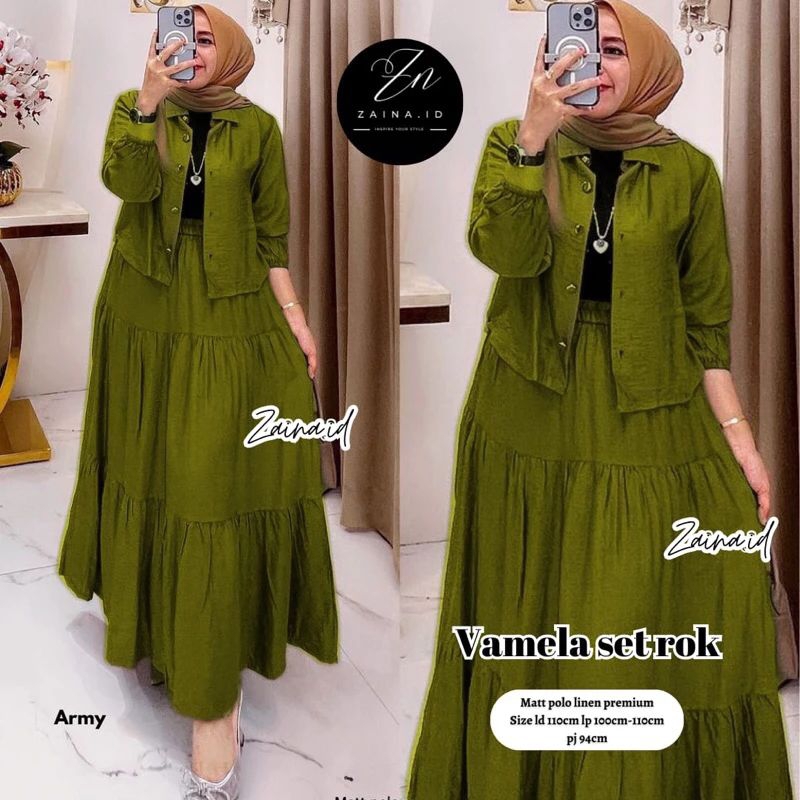 Magazine set rok/Vamela set Rok/Belva Set/Moise Set/Lisa Set 2/Setelan Rok Dewasa Polo linen