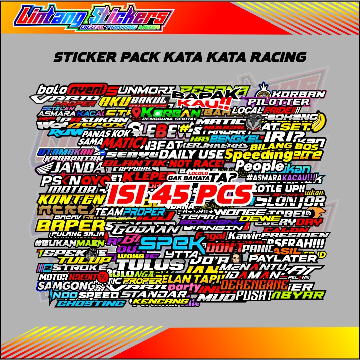 

45 PCS STICKER PACK KATA KATA VIRAL ANTI AIR