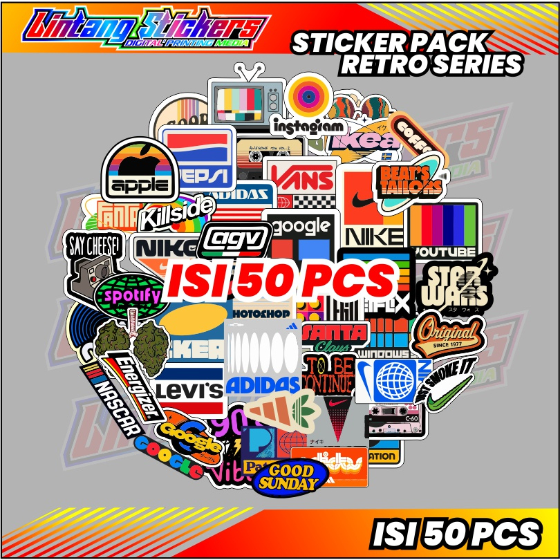 

50 PCS STICKER PACK RETRO VIRAL ANTI AIR