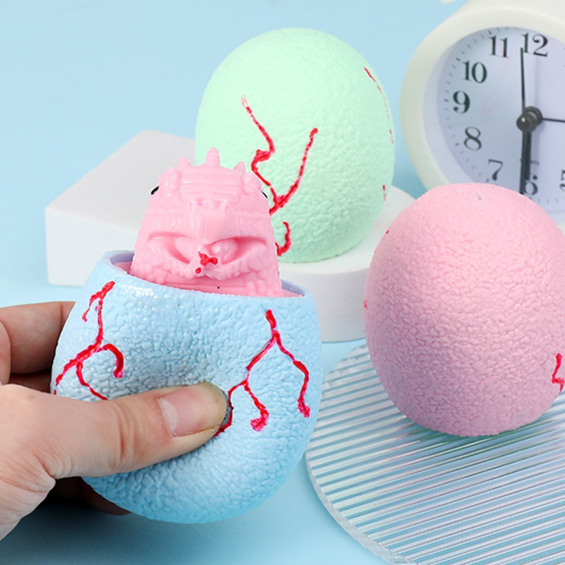 Mainan Squishy Dinosaurus Telur Dino POP SQUEEZE Squisi skuisi sekuisi Karet Silikon murah viral