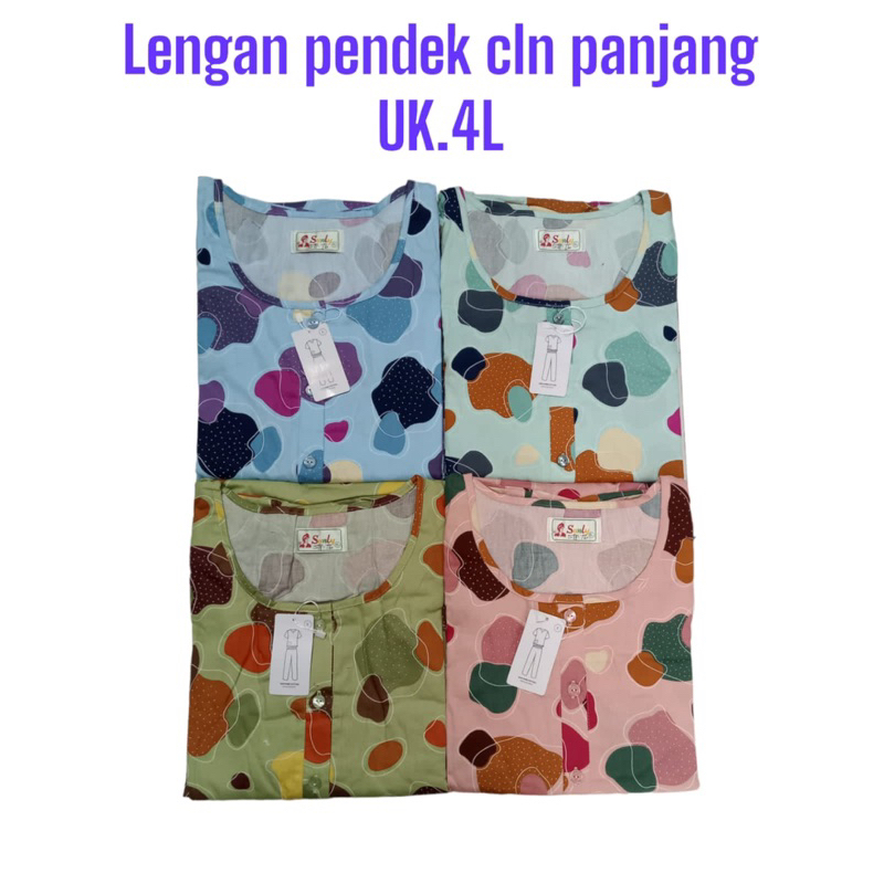 SUNLY JUMBO 4 L CELANA PANJANG BERLENGAN (lengan pendek) bajuntidur sunly jumbo , piyama tidur sunly