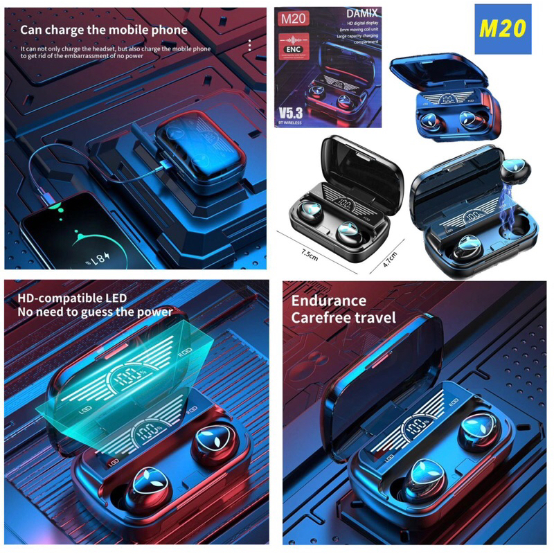 Earphone BT TWS M-20 New Produk