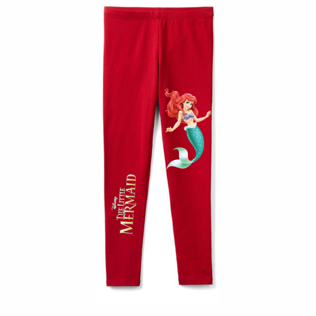 Clothing May - Motif Barbie Mermaid Legging Anak Celana Panjang Long Pants Kids Leging Lejing Clana Anak-Anak Warna Hitam Putih Merah Pink Bahan Spandex