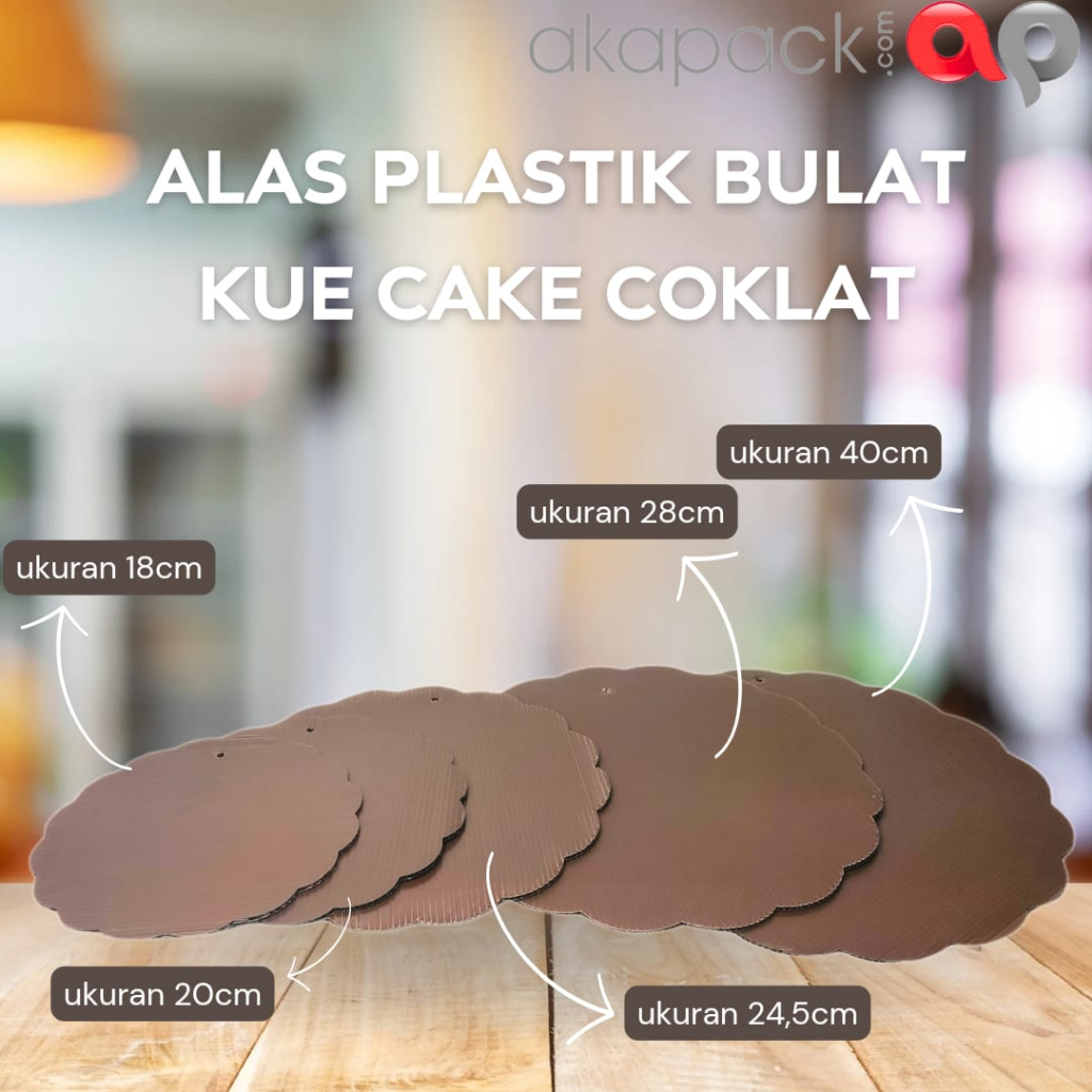 Alas Tatakan Kue Plastik Coklat Bunga / Cake Board / Taatakan Cake Alas Puding pudding plastik