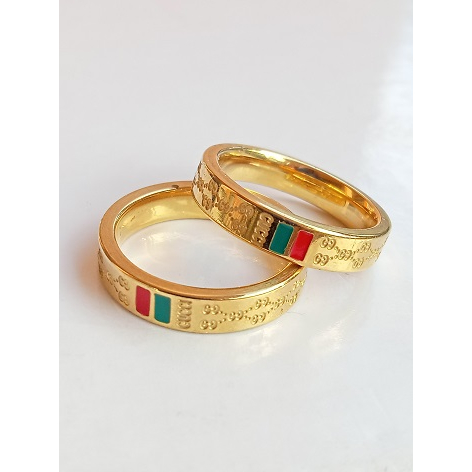 Cincin Titanium Asli Anti Karat Cantik Wanita Imitasi emas putih Bling-Bling Kekinian Couple Berlian