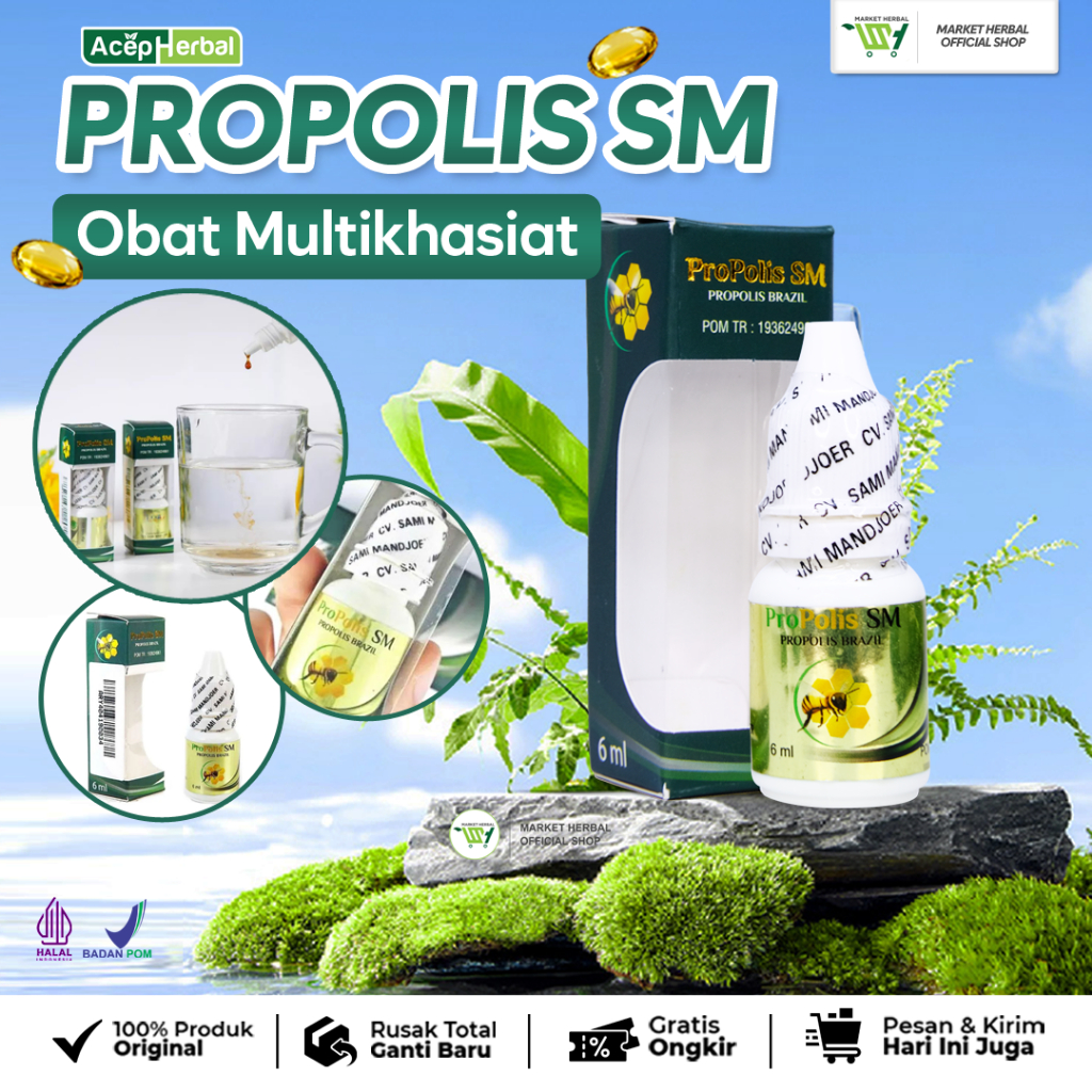 Propolis SM Brazilian Original Multy Khasiat Ekstrak Brazilian With Nanotechnology Non Alkohol 6ml