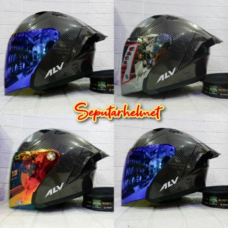 Helm Alv ultron motif carbon black paket ganteng