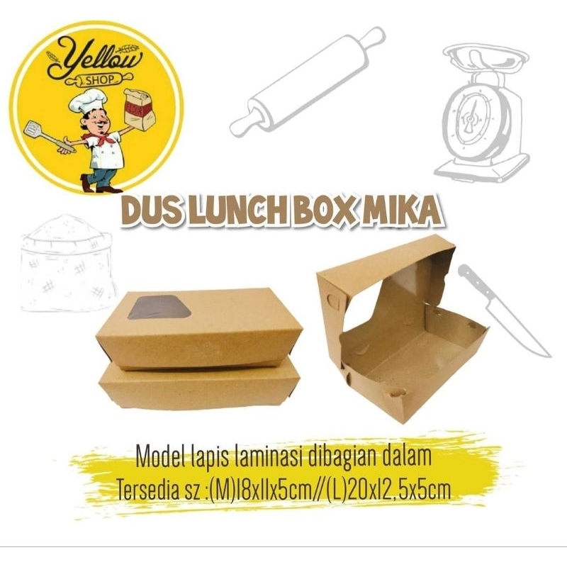 PAPER LUNCH BOX MIKA COKLAT /LEMBAR
