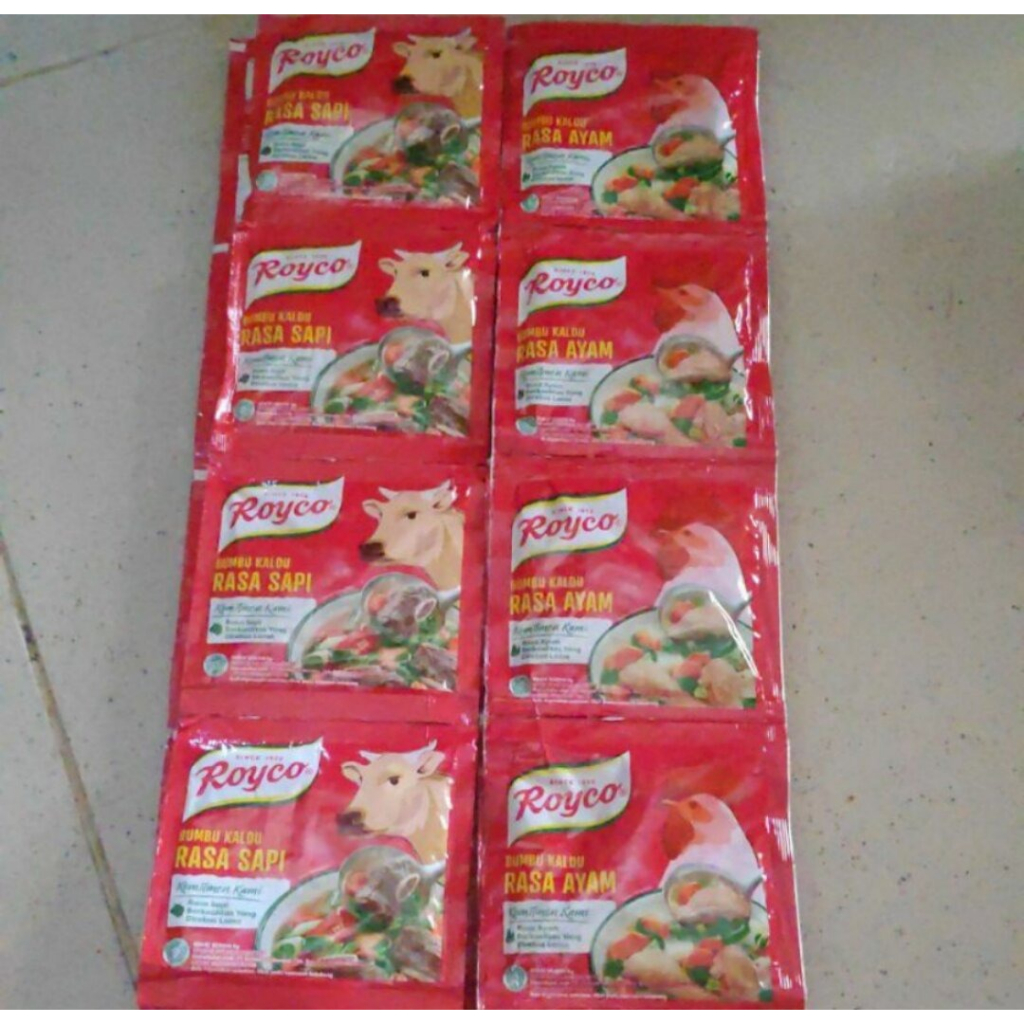 

Royco Rasa Sapi dan Ayam isi 12 sachet -Royco Kaldu Sapi / Ayam 12x9gr-Royco Rasa Sapi dan Ayam Kemasan Renceng (12pcs)