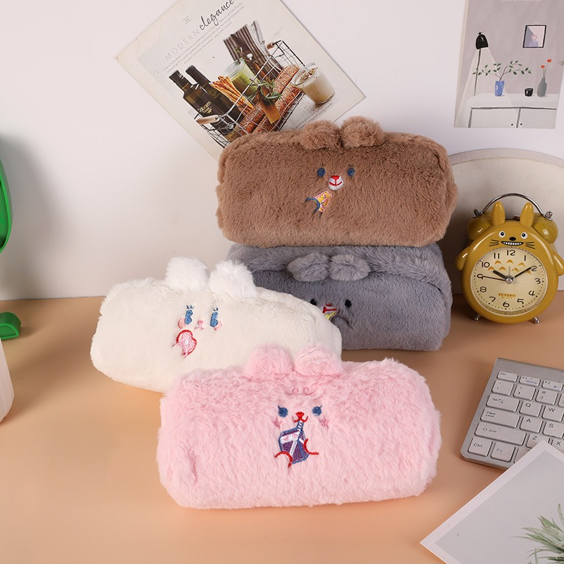 

[Artopia] 1pcs Tepak Pensil DOLL Pencil Case Boneka Kelinci Bulu Lucu Korea Halus Lembut Tempat Penyimpanan Makeup Organizer