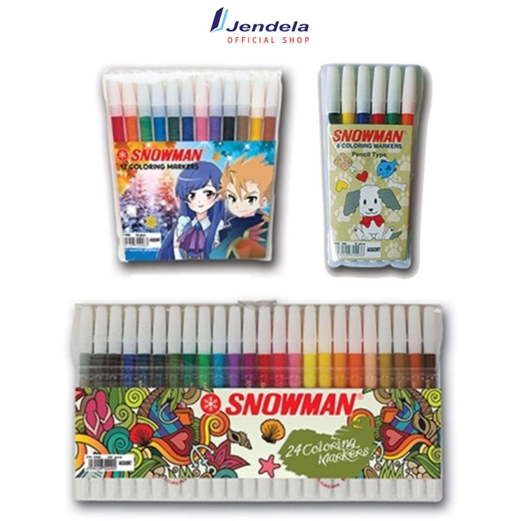 Spidol Snowman Set Isi 12 Dan 24 Warna ATK
