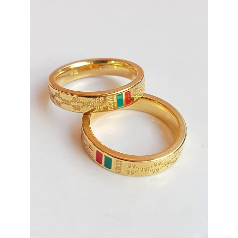 Cincin Titanium Asli Anti Karat Cantik Wanita Imitasi emas putih Bling-Bling Kekinian Couple Berlian