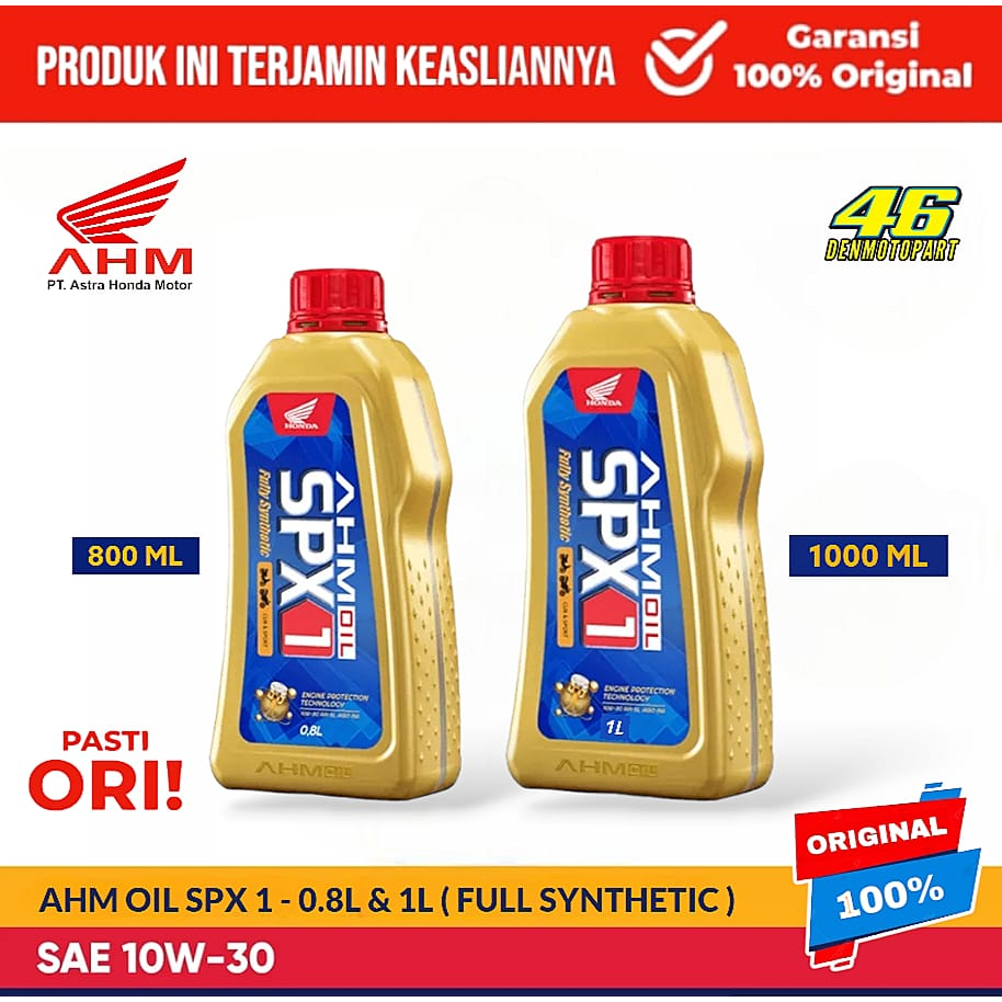 Oli Mesin 100% Asli SPX1 [ 10W-30 ] 4T 0,8L & 1L Motor Honda - Supra , Grand , Prima , Legenda , Rev