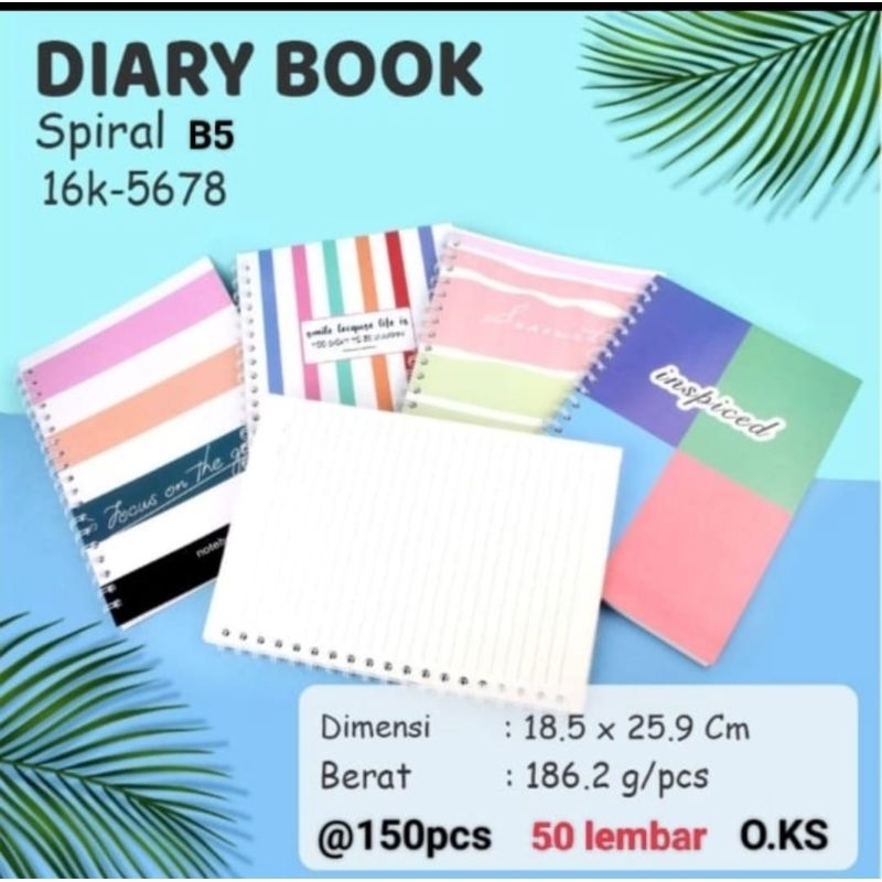 

Diary Spiral/Notes Spiral Ukuran B5 Fancy