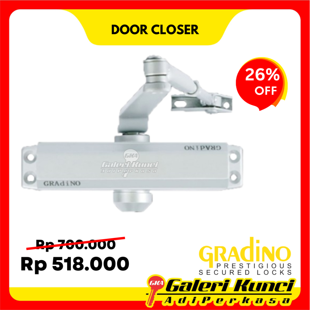 Door Closer GRADINO GRD 90 AS Penutup Pintu Otomatis Silver