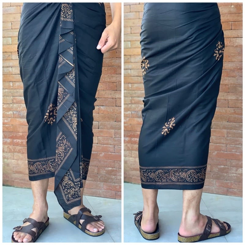 KAMEN BATIK HITAM SETENGAH JADI || KAMEN SETENGAH JADI MOTIF PRADA || BATIK COWOK SETENGAH JADI