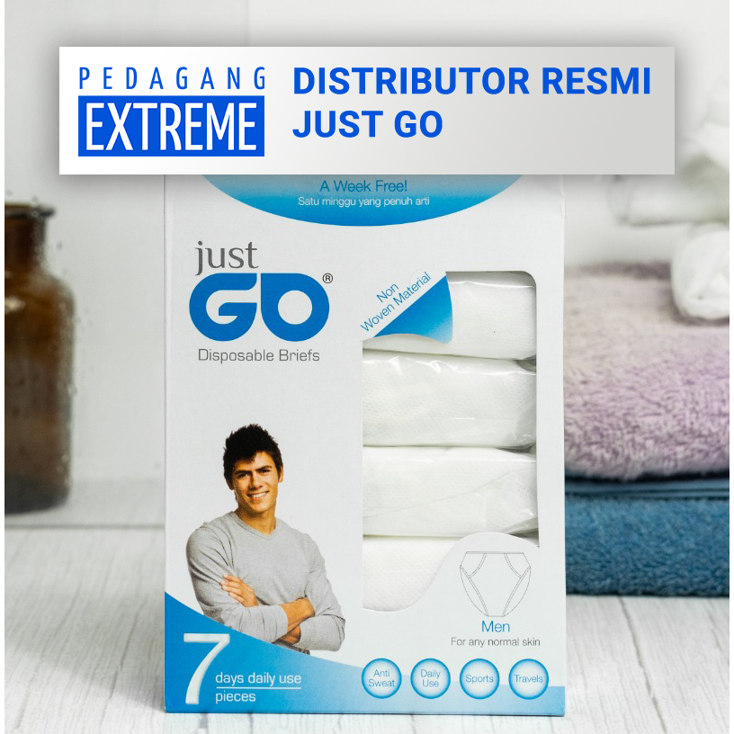 JUST GO CELANA DALAM KERTAS SEKALI PAKAI DISPOSABLE BRIEFS PRIA JUSTGO
