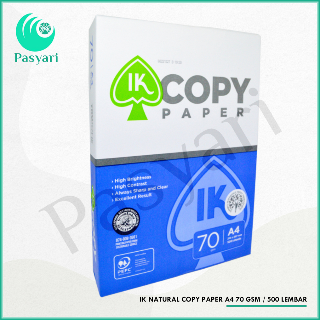 

IK NATURAL COPY PAPER A4 70 GSM / 500 LEMBAR