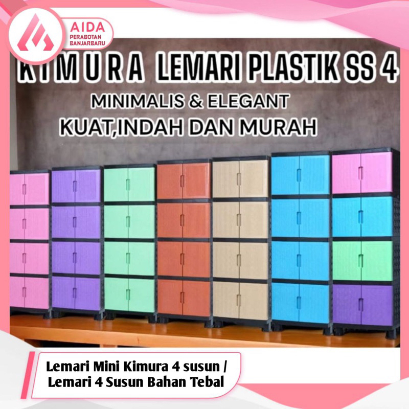 Lemari Fawsline Lemari Plastik 4 Susun / Lemari Baju / Lemari Plastik Jumbo Murah / Lemari Rak Serba