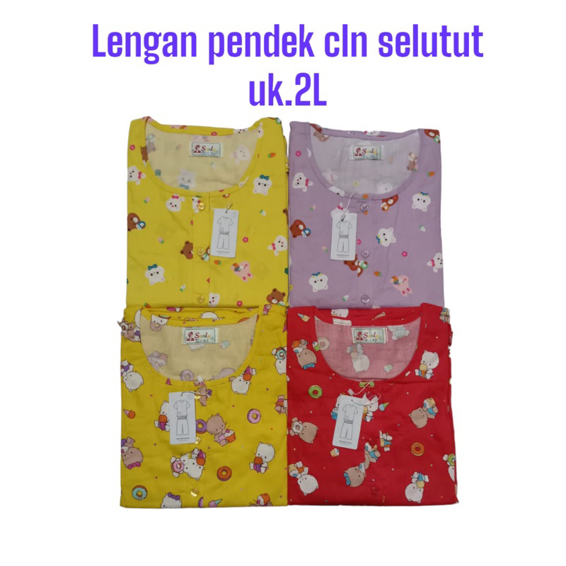 SUNLY XXL jumbo (2L), berlengan celana 3/4 SELUTUT BAJU TIDUR SUNLY