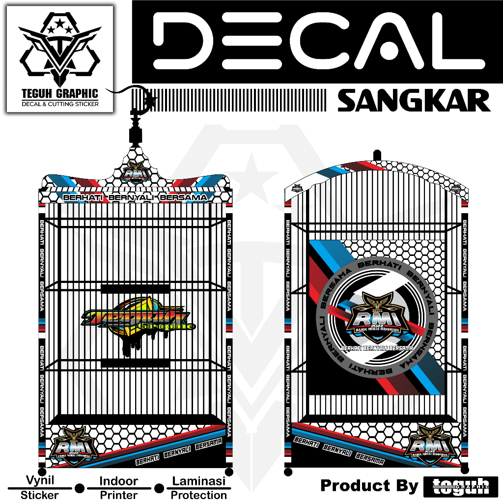 Stiker Sangkar Kotak Motif RMI