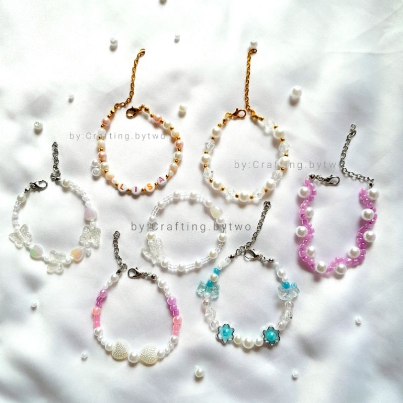 GELANG MANIK BEADS KOREA / GELANG MANIK CUSTOM NAMA