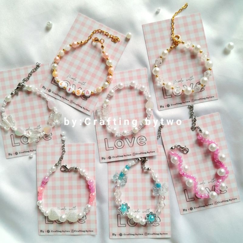 GELANG MANIK BEADS KOREA / GELANG MANIK CUSTOM NAMA